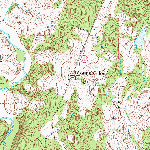 Topographic Map of Mount Gilead, VA