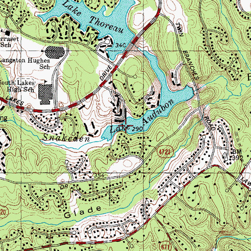 Topographic Map of Lake Audubon, VA