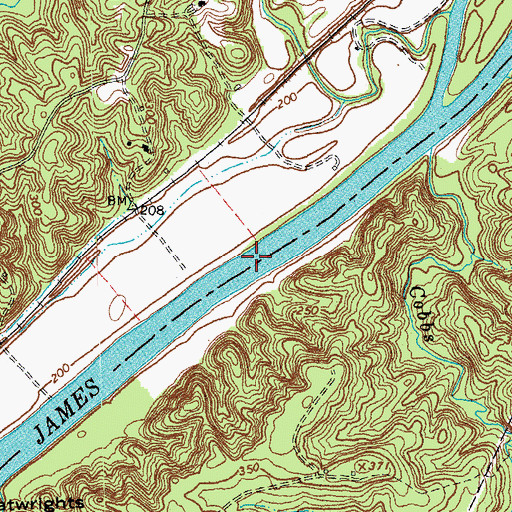 Topographic Map of James River Batteau Festival Trail, VA