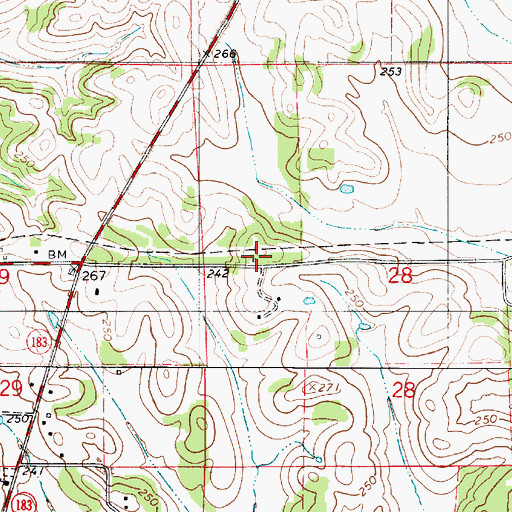 Topographic Map of Vaiden School (historical), AL