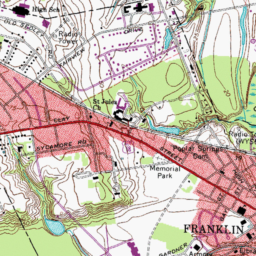 Topographic Map of City of Franklin, VA