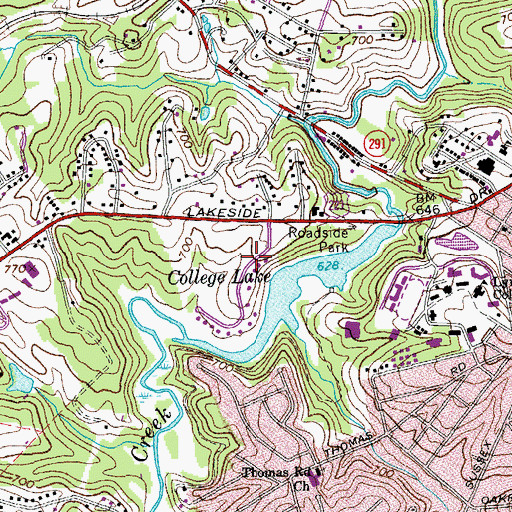 Topographic Map of City of Lynchburg, VA