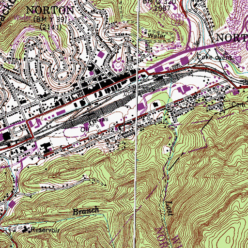 Topographic Map of City of Norton, VA