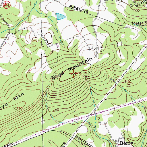 Topographic Map of Boyd Mountain, VA