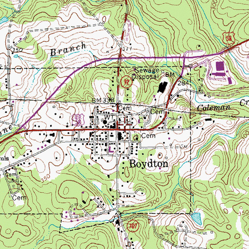 Topographic Map of Boydton, VA