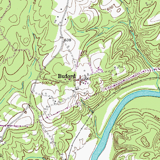 Topographic Map of Buford, VA