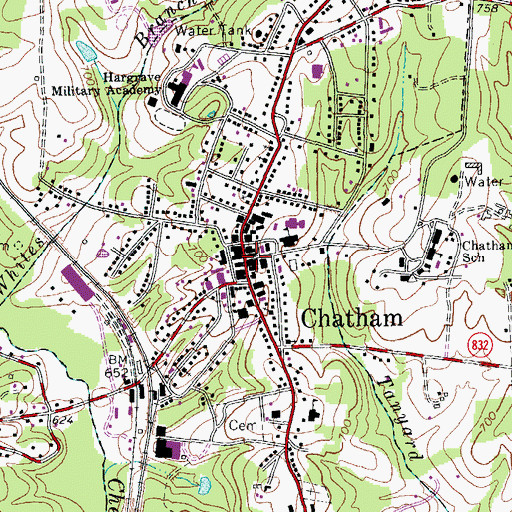 Topographic Map of Chatham, VA