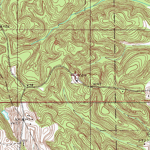 Topographic Map of Pisgah Cemetery, AL