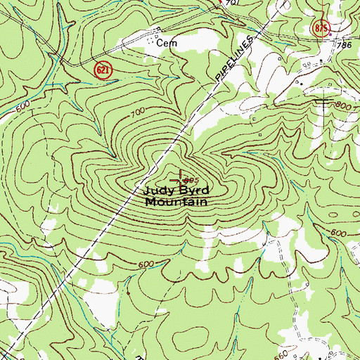 Topographic Map of Judy Byrd Mountain, VA
