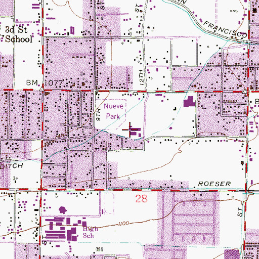 Topographic Map of Irene Lopez School, AZ