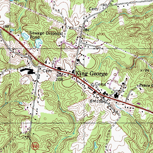 Topographic Map of King George, VA