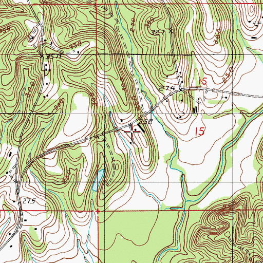Topographic Map of Waters Cemetery, AL