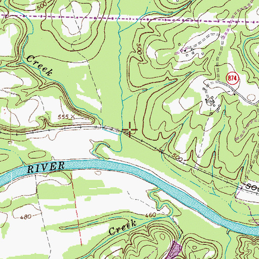 Topographic Map of McGuff Creek, VA
