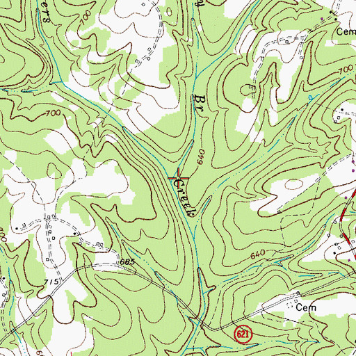 Topographic Map of Motley Branch, VA