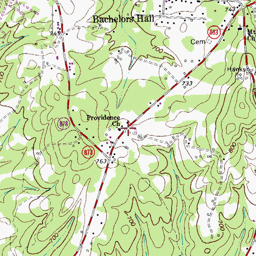 Topographic Map of Providence Church, VA