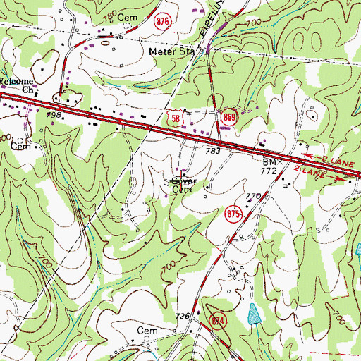 Topographic Map of Soyar Cemetery, VA