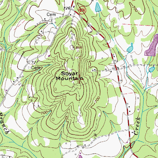 Topographic Map of Soyar Mountain, VA