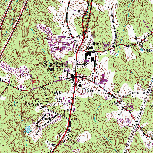 Topographic Map of Stafford, VA