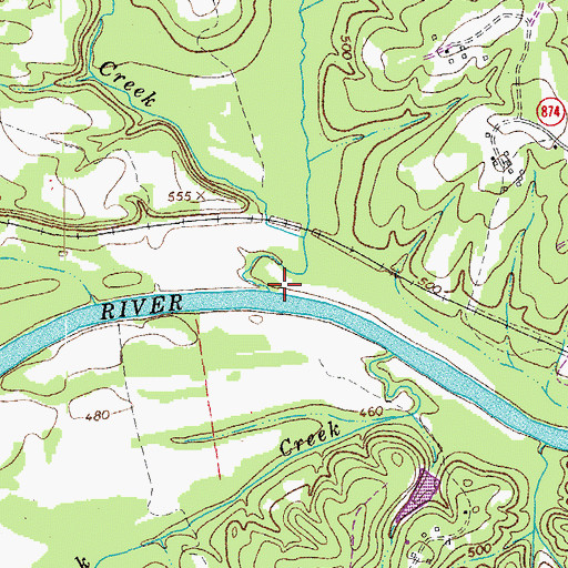 Topographic Map of Trotters Creek, VA