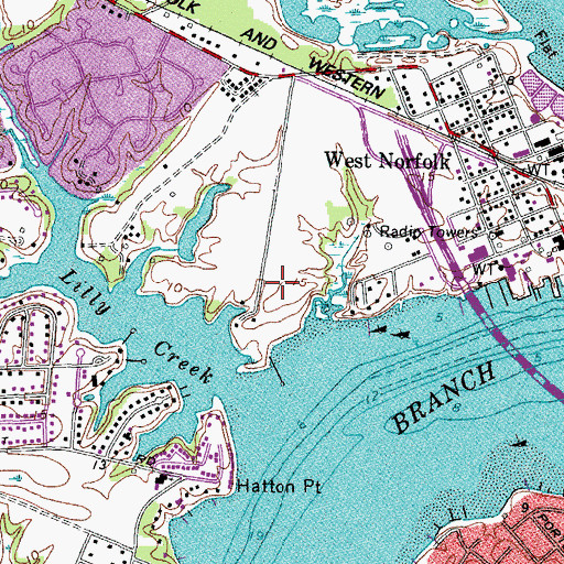 Topographic Map of City of Portsmouth, VA