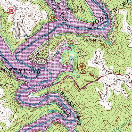 Topographic Map of Junction Boat Ramp, VA