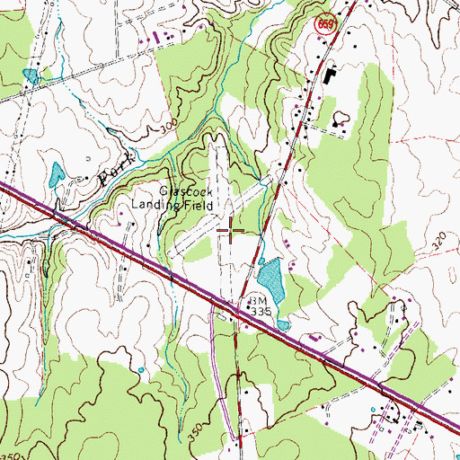 Topographic Map of Glascock Airport, VA