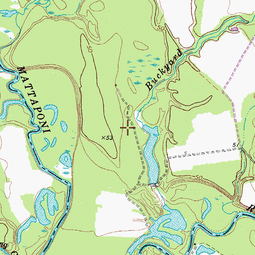 Topographic Map of Toddsbury Farm Airport, VA