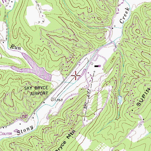 Topographic Map of Sky Bryce Airport, VA