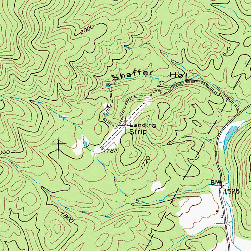 Topographic Map of Echols Airport (historical), VA