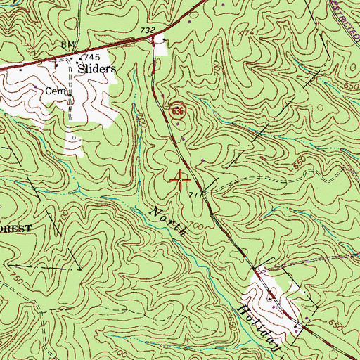 Topographic Map of Toga Airport (historical), VA