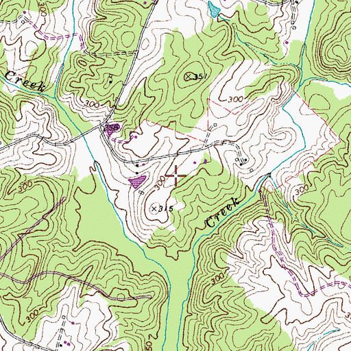 Topographic Map of Byrd Creek Airport, VA