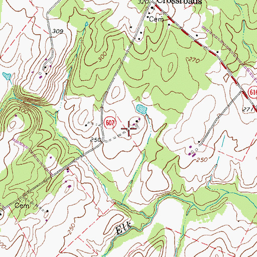 Topographic Map of Walnut Hill Airport, VA