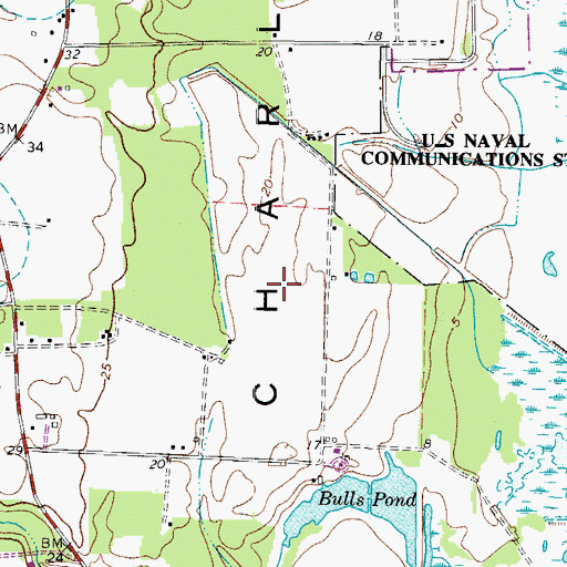 Topographic Map of Bull Farm Airport, VA