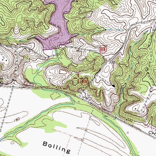 Topographic Map of Stokes Airport (historical), VA