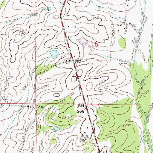 Topographic Map of Popes Beat School (historical), AL