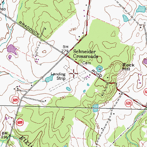 Topographic Map of Centreville Airport, VA