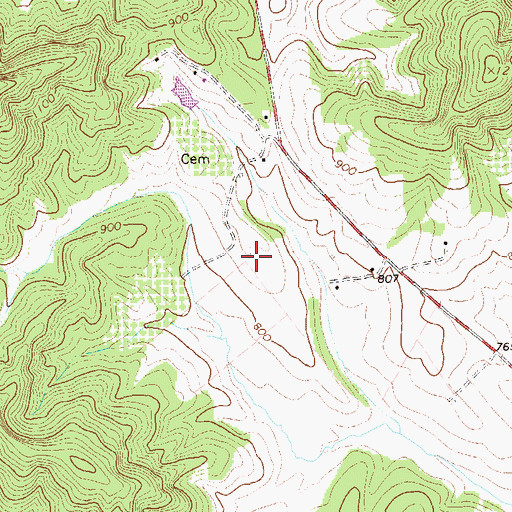 Topographic Map of Bundoran Airport, VA