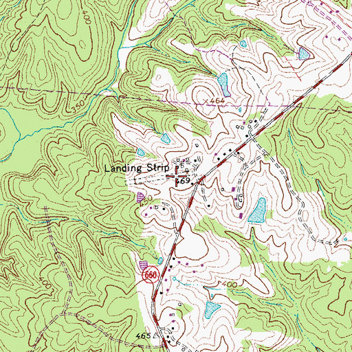 Topographic Map of Twin Towers Airport, VA