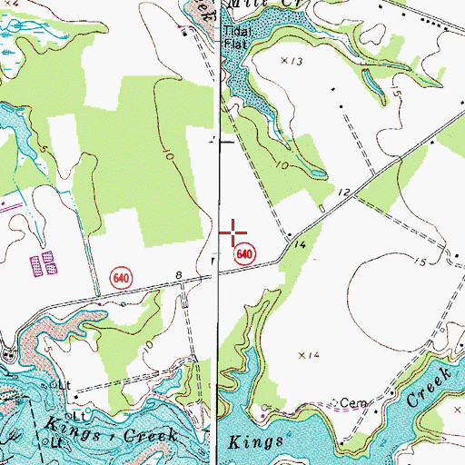Topographic Map of Cherrystone Airport, VA