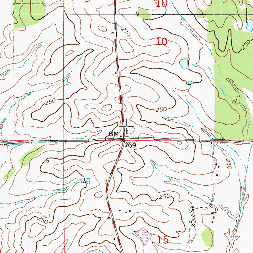 Topographic Map of Bushy Oak (historical), AL