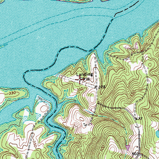 Topographic Map of Big River Ranch Airport (historical), VA