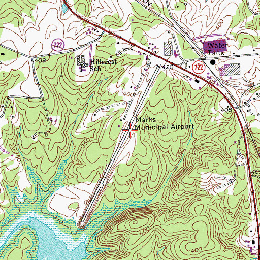 Topographic Map of Lake Country Regional Airport, VA