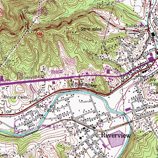 Topographic Map of Marty 1 Heliport, VA