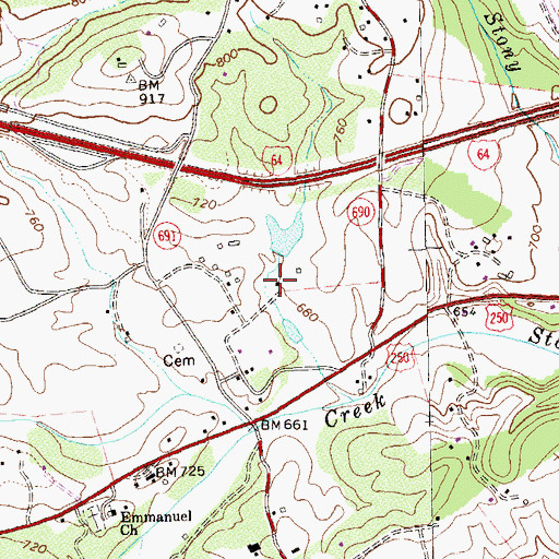 Topographic Map of Mirador Heliport, VA