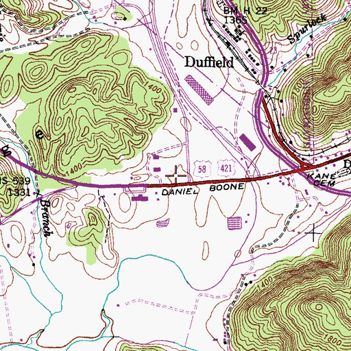 Topographic Map of DDA Heliport, VA