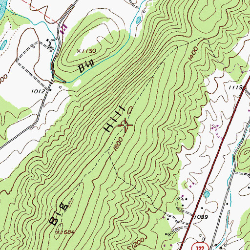 Topographic Map of Big Hill Airport, VA
