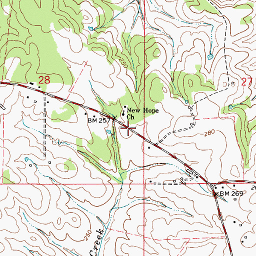 Topographic Map of Rural Hill Plantation (historical), AL