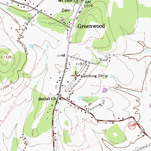 Topographic Map of Elkton Airport (historical), VA