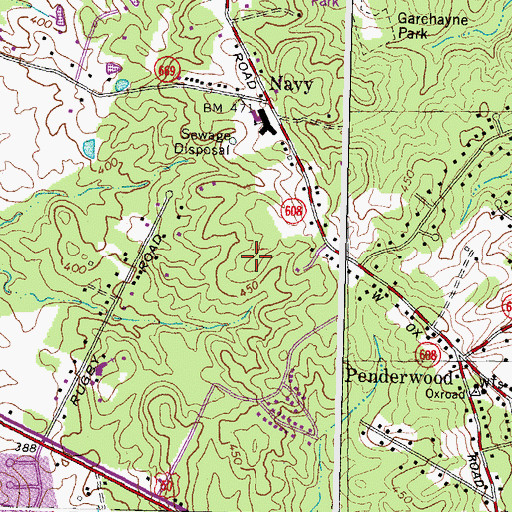 Topographic Map of The Fair Oaks Hospital Heliport, VA