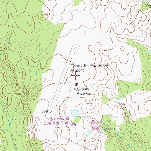 Topographic Map of Farmville Regional Airport, VA